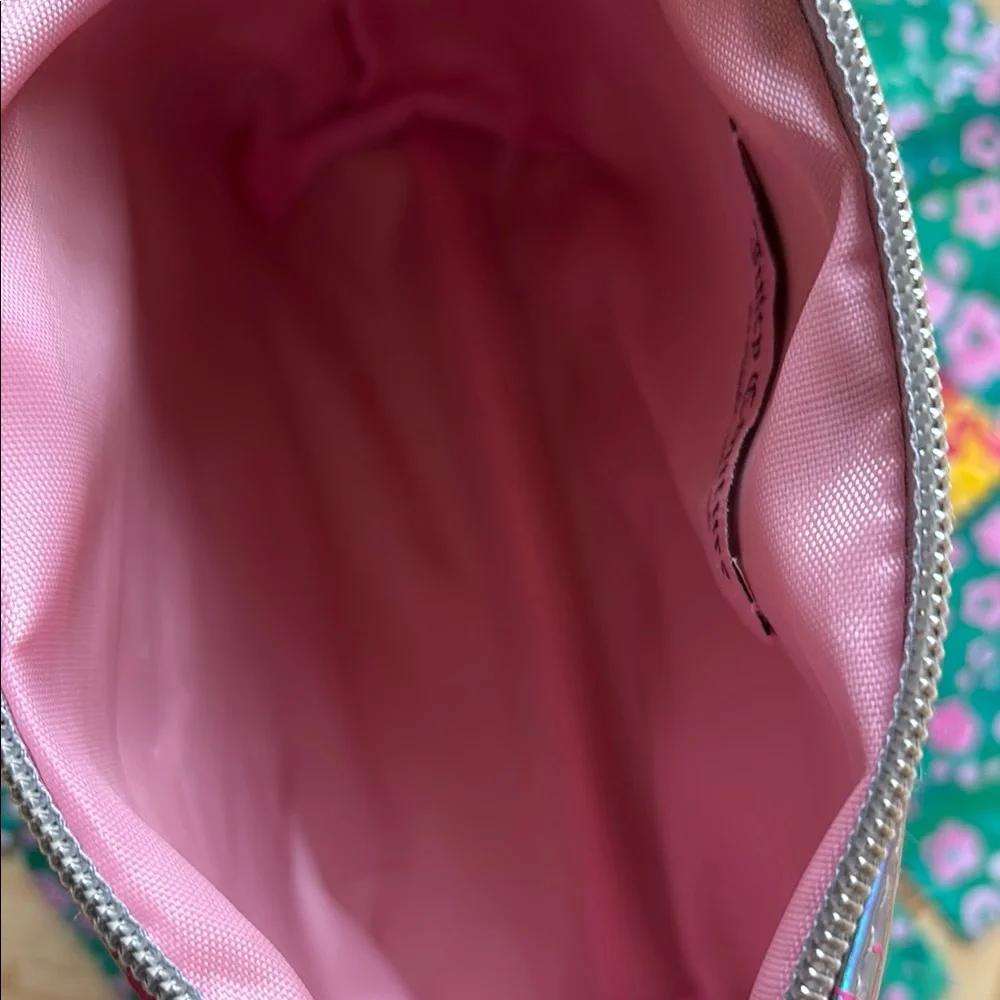 Juicy Couture Iridescent Pink Logo Cosmetic Bag